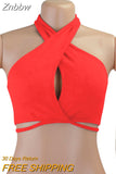 Znbbw New Women Sexy Cross Halter Tank Tops Y2K Fashion Off-the-shoulder Tie Up Crop Tops Club Party Wear Lady Backless Vest Tops