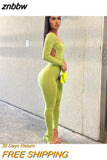 znbbw Summer Sexy Jumpsuit Women 2023 Backless Rompers Womens Jumpsuit White Green One Piece Outfits Bodycon Jumpsuits Female