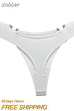 znbbw Fashion Sexy Panties Seamless Women Underwear Low Rise Thongs V-Shaped Metal Decor Panties Bikini Briefs High Fork Briefs