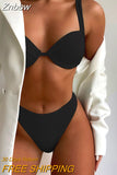 Znbbw Waisted Bikini Push Up Swimsuit Female Bikini Set Sexy Women Swimwear Bathing Suit Swimming Suits Beachwear