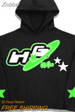 Znbbw Goth Sweatshirt Letter Star Print Men Women coat Korean version loose design couple Harajuku Men Top clothing trendy Hoodies