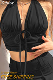 Znbbw New Women Sexy Crop Tops Summer Y2K Aesthetic Cute Corset Tank 90s Fashion Casual Sleeveless Body Blouse E-girl Cropped Top