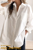 Znbbw Long Sleeve White Blouse Women 2023 Fashion Shirt Loose Button Cotton Shirts Women Casual Office Lady Tops Blusas 11456