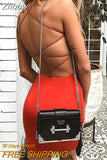 Znbbw Clothe Strapless Spaghetti Strap Backless Dresses Vintage Women Elegant Party Club Mini Dress 2023 Summer Sexy Bodycon Dress