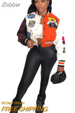 Znbbw Women Splicing Color Contrast Short Jackets Female Y2K Single Breasted Baseball Coat Cropped 2023 Spring Streetwear Jackets