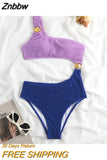 Znbbw Shoulder 2023 Sexy Women One Piece Swimsuit Female Swimwear Patchwork Hollow Out Monokini Swimming Suit Beach Bathing Suit