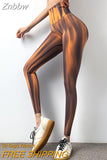 Znbbw Gradient Peach Yoga Pants High Waist Sport Leggings Rainbow Tie Dye Tights Gym Running Push Up Pants Booty Leggins