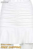znbbw White Elegant 2 Two Piece Set For Women Solid Sleeveless Sexy Crop Tops And Mini Tennis Sports Skirts Outfit Festival Club