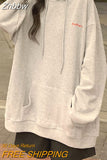 Znbbw Korean Fashion Black Oversize Hoodie Women Harajuku Thin Basic Solid Sweatshirts Long Sleeve Top Grey Pullover Clothing
