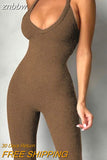 znbbw Summer Clubwear Bodycon Jumpsuits Women Romper Backless Ribbed Sleeveless Jumpsuit Female Black Grey Sexy Outfits Women