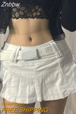 Znbbw Pastel Micro Skirts Low Rise Black Pocket Patchwork A-Line Skirt Aesthetic Outfit Punk Vintage Harajuku Streetwear Style