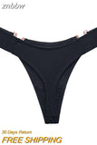 znbbw Fashion Sexy Panties Seamless Women Underwear Low Rise Thongs V-Shaped Metal Decor Panties Bikini Briefs High Fork Briefs