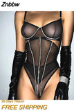 Znbbw Rhinestone Lingerie With Waistband Sheer Lace Sensual Underwear Glitter Tassels Naked Women Uncensored Sexy Intimate