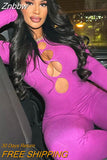 Znbbw Hollow Out Long Sleeve Ribbed Jumpsuits Women Stretch Solid Color Knitted One Piece Rompers 2023 Spring Fall Y2K Clothes