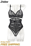 Znbbw Rhinestone Lingerie With Waistband Sheer Lace Sensual Underwear Glitter Tassels Naked Women Uncensored Sexy Intimate