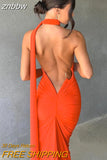 znbbw Oblique Shoulder Backless Long Maxi Dress For Women Gown Summer Elegant Sleeveless Ruched Party Club Prom Sexy Vestidos