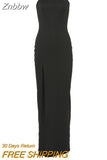 Znbbw Sexy High Split Slash Neck Spaghetti Strap Dress Hip Package Floor Length Bodycon Senior Dress 2023 Women Party Club