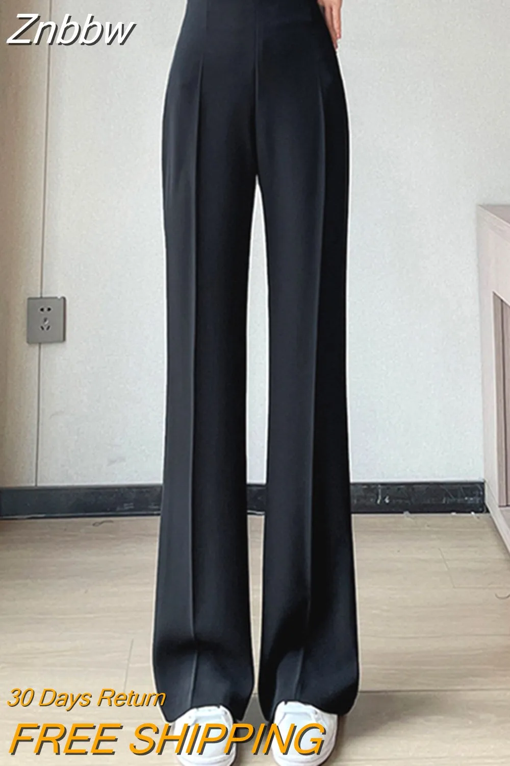 Znbbw 2023 Summer Thin Drape Ice Silk Pants Women Simplicity Straight Long Trousers Womens Office Lady Casual Suit Pants - Image 4