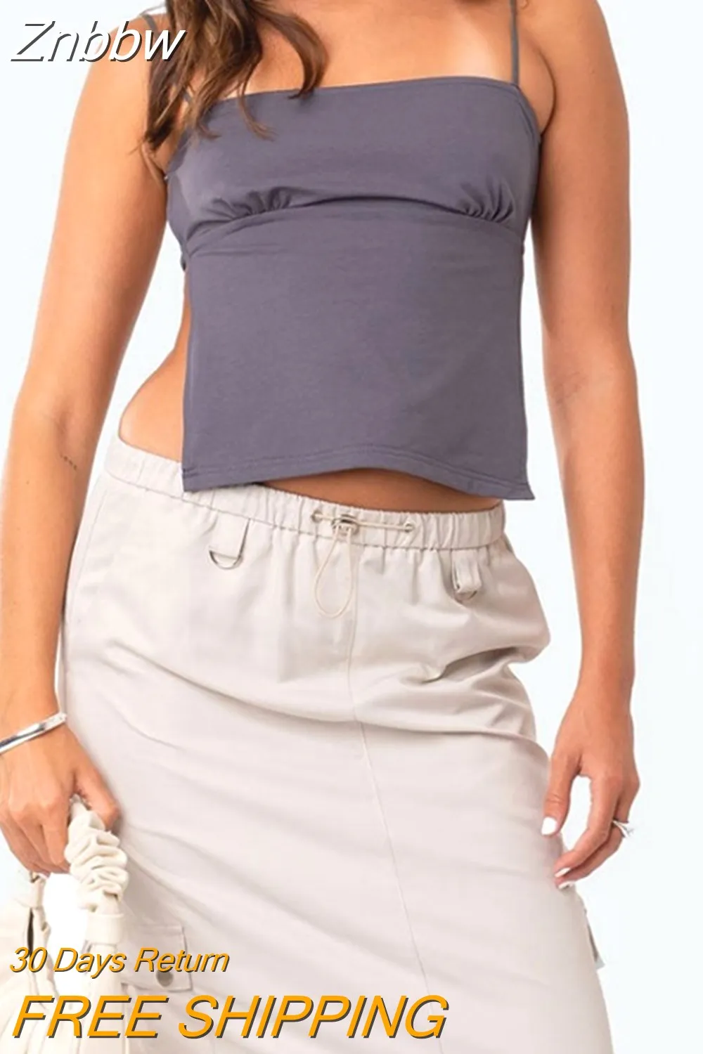 Znbbw Womens Vintage Y2K Fairy  Crop Tops Sexy  Halter Neck Milkmaid Camisoles Vest Backless Tie Up Hollow Out Slim Fit cami Tank Tops - Image 7