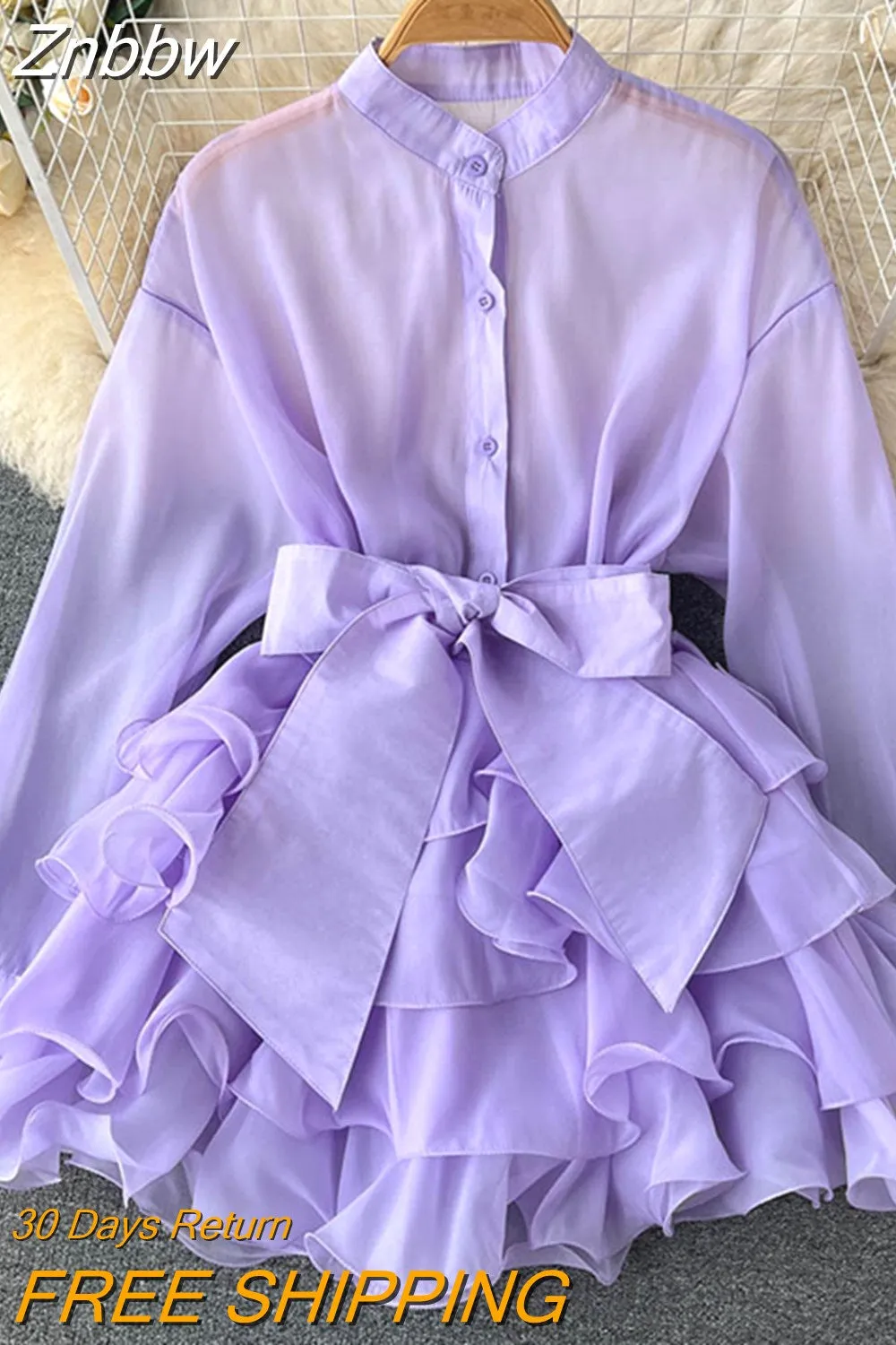 Znbbw Women Spring Autumn Winter Shirt Temperament Chiffon Chic New Style Ruffle Foreign Style Senior Design Bow Tie Small Shirt D2348 - Image 5