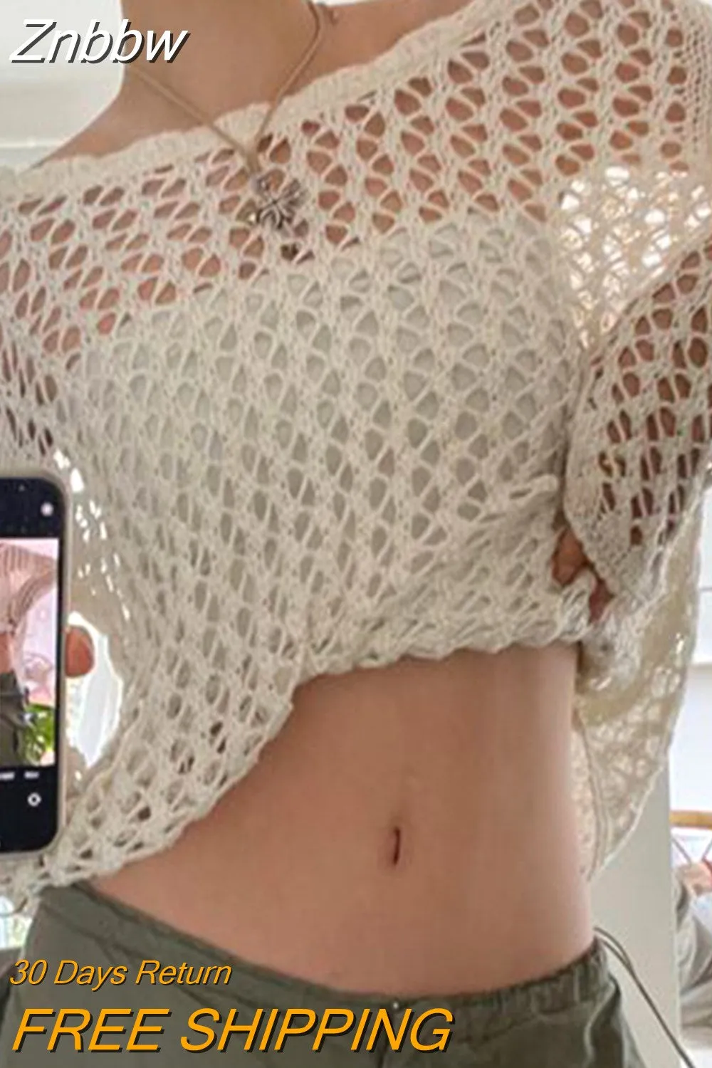 Znbbw Vintage Knitted Hollow Out Pullover Cover Up Gothic Punk Women Loose Sweater Hole Broken Harajuku Streetwear Retro Sweaters