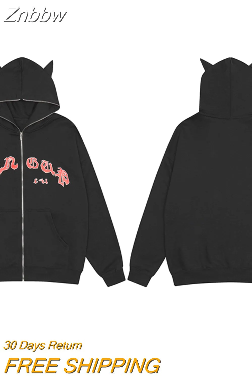 Znbbw Women's Halloween Casual Hooded Coat Long Sleeve Spider Web Print Zip Up Hoodie with Pockets - Image 10