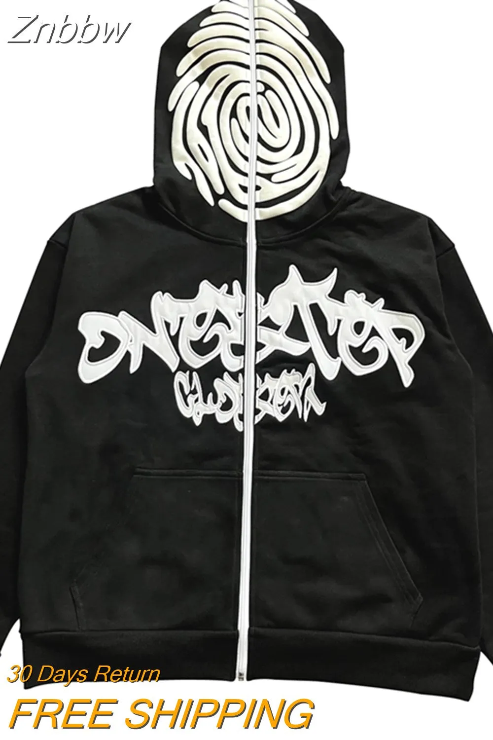 Znbbw Women's Halloween Casual Hooded Coat Long Sleeve Spider Web Print Zip Up Hoodie with Pockets - Image 13