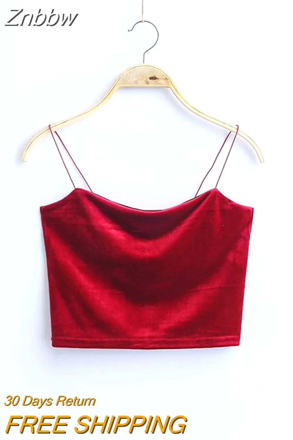 Znbbw Sexy Spaghetti Straps Tank Top Velvet Short Crop Top 7 Colors Sexy Boob Tube Top Bustier Brief Vest T-shirts Tee - Image 8