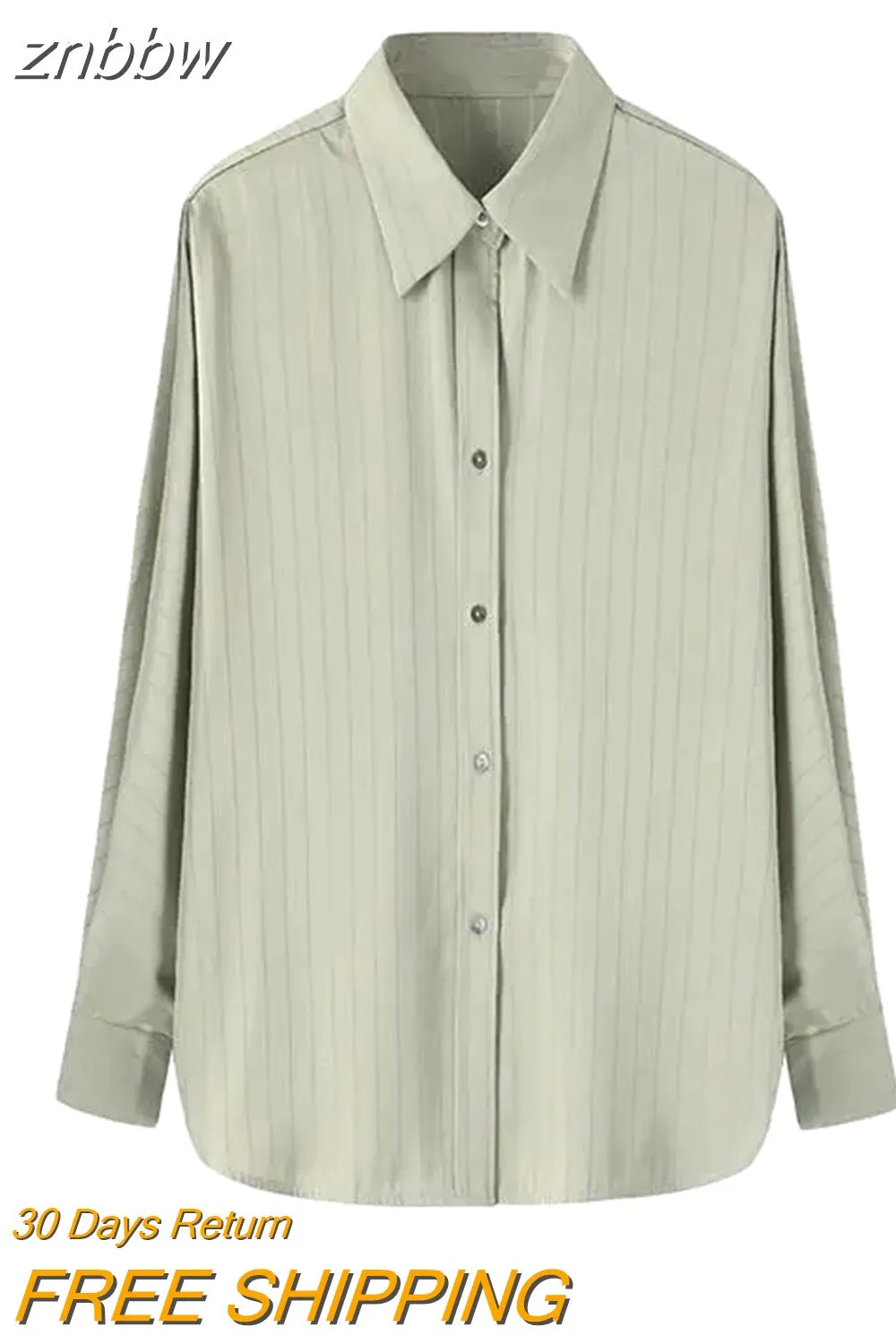znbbw 2023 Summer Elegant Long Sleeve Women Shirt Vintage Button Up Stripe Loose Ladies Shirts Fashion Office Female Clothing - Image 4