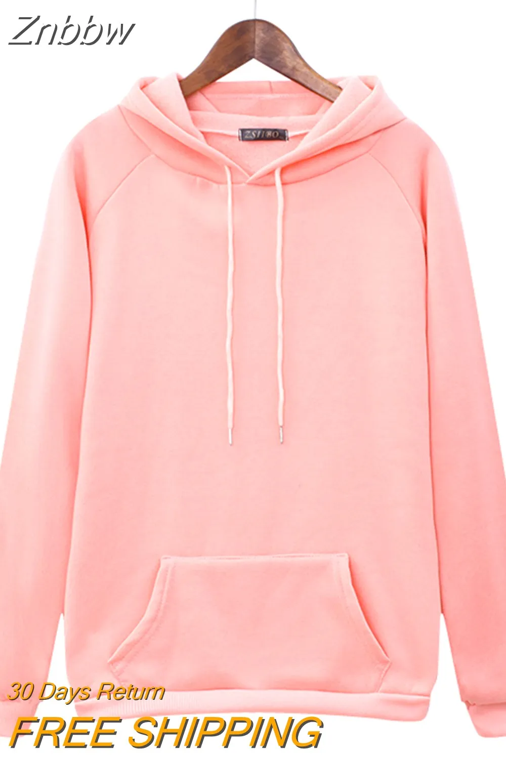 Znbbw ????????? velvet Black Hood Hoodies Ladies Long Sleeve Casual Hooded Sweatshirt Dress Pullover ?????????? women Sweatshirt - Image 9