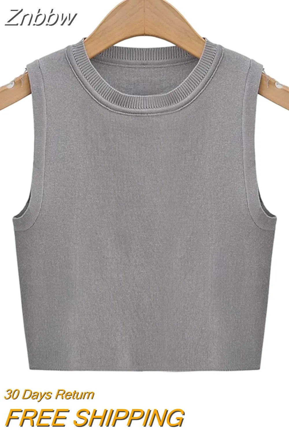 Znbbw Women Off Shoulder Tank Top Summer Knit Ribbed O Neck Sleeveless Skinny Vests 2023 Sexy Solid Basic Tops 202304 - Image 6