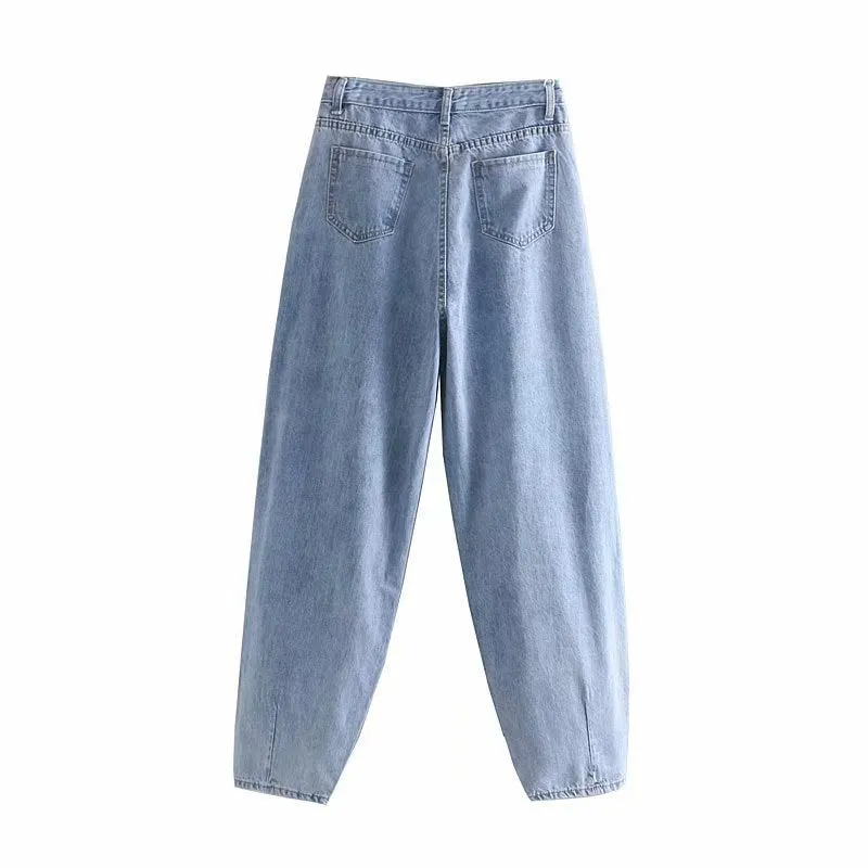Znbbw And Winter New Pleated Baggy Jeans 6147159 - Image 2