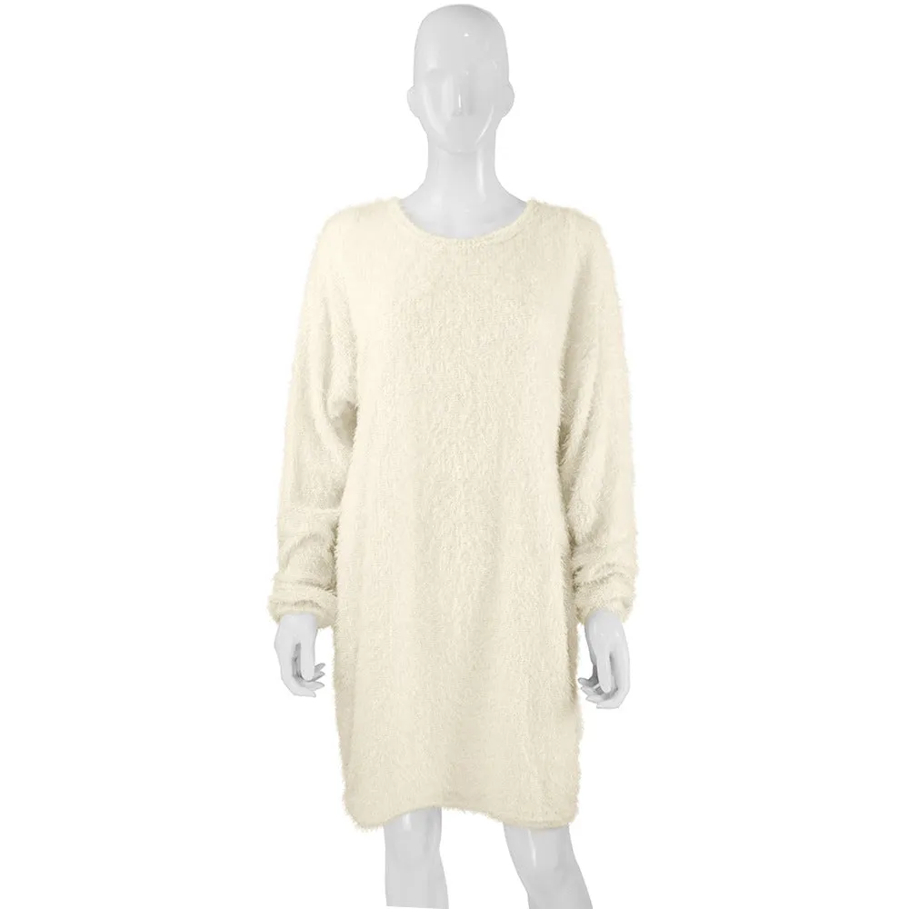 Znbbw Autumn / Winter Ebaywish Fashionable Women's Dress With Long Sleeves, Round Neck And Loose Plush Dress - Image 5