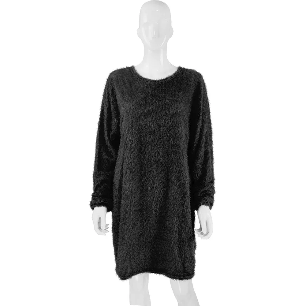 Znbbw Autumn / Winter Ebaywish Fashionable Women's Dress With Long Sleeves, Round Neck And Loose Plush Dress - Image 6