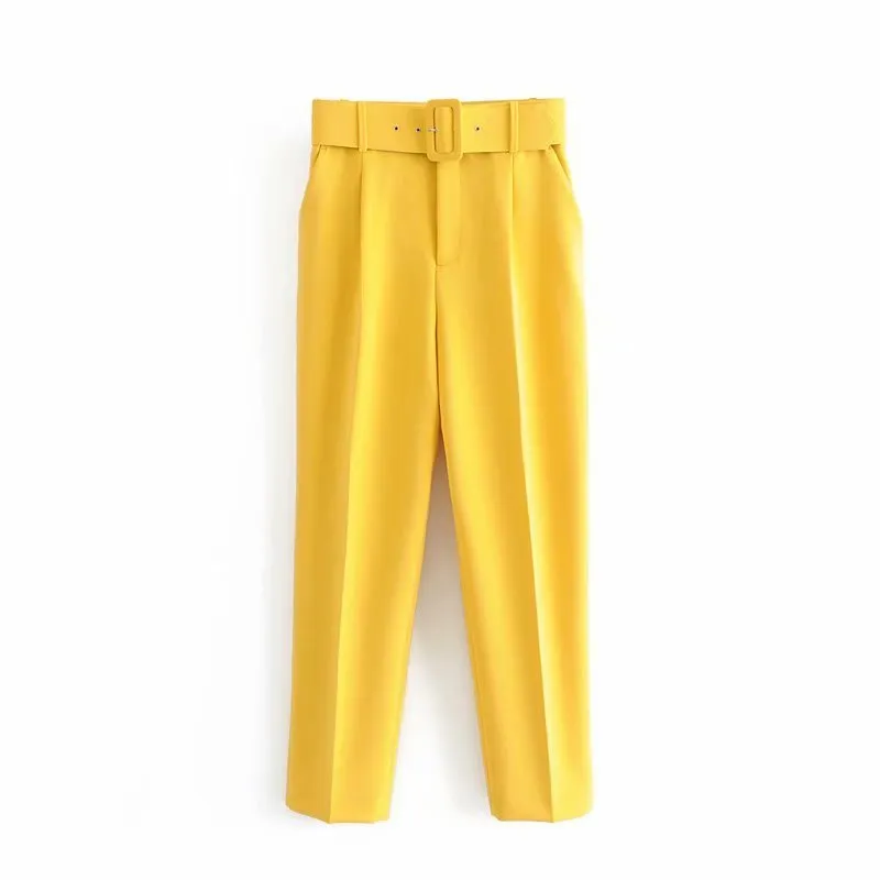 Znbbw 2024 New Pleated Multi-Color Harlan Pants Leisure Solid-Color Women's Pants Belt - Image 22