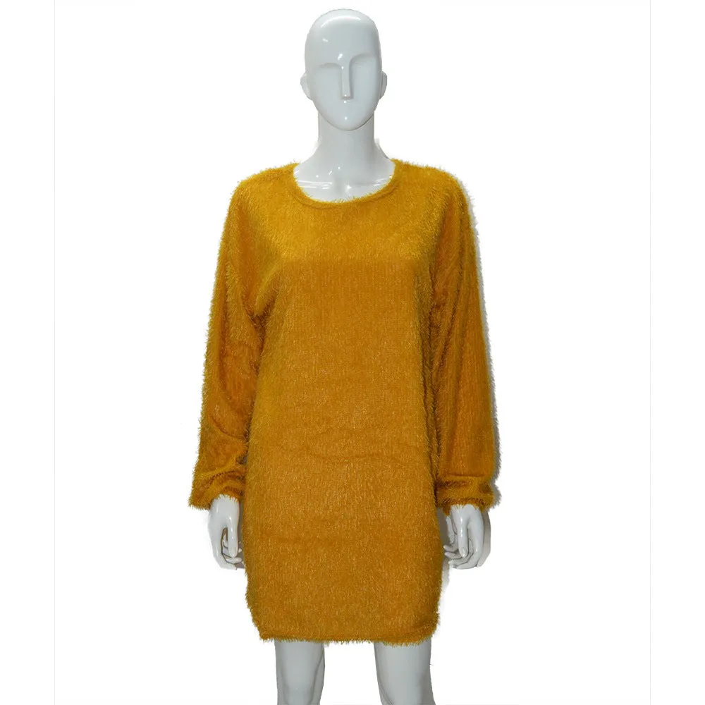 Znbbw Autumn / Winter Ebaywish Fashionable Women's Dress With Long Sleeves, Round Neck And Loose Plush Dress - Image 10