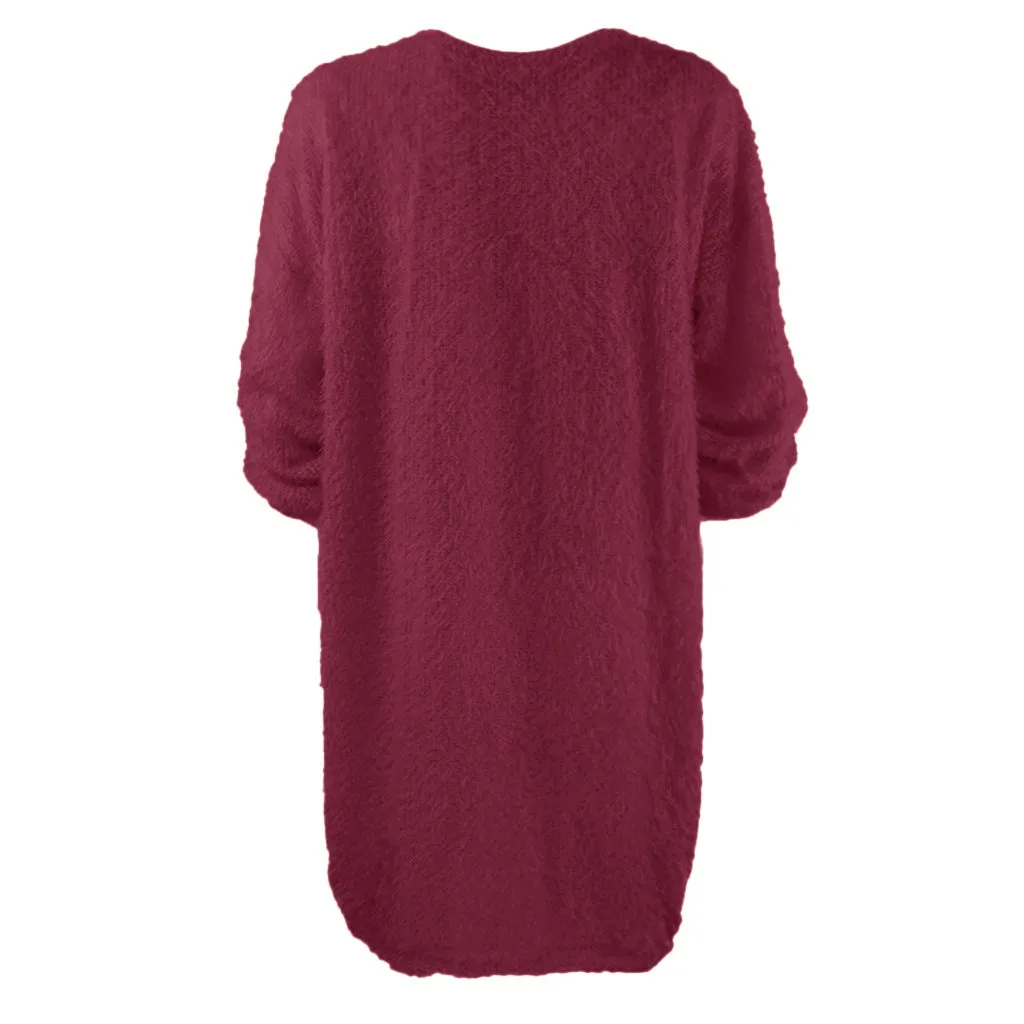 Znbbw Autumn / Winter Ebaywish Fashionable Women's Dress With Long Sleeves, Round Neck And Loose Plush Dress - Image 3