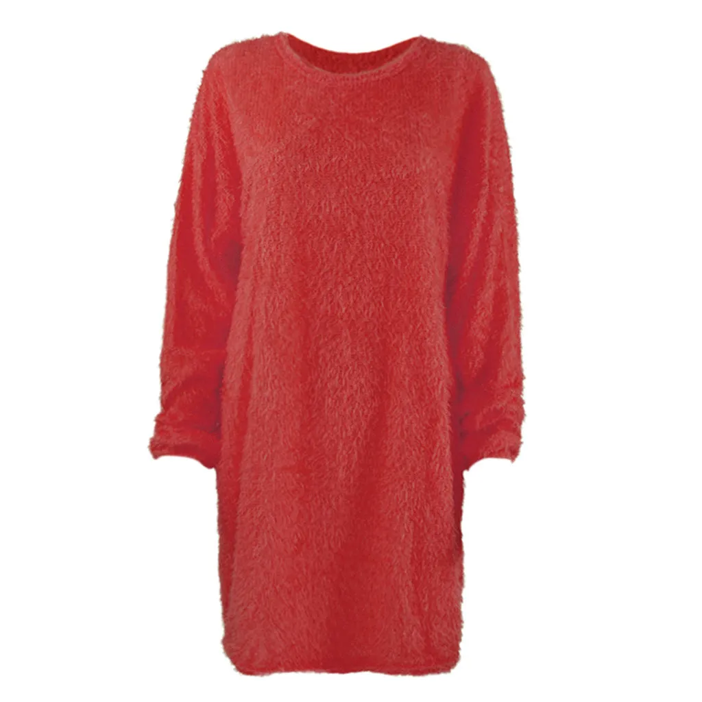 Znbbw Autumn / Winter Ebaywish Fashionable Women's Dress With Long Sleeves, Round Neck And Loose Plush Dress - Image 11