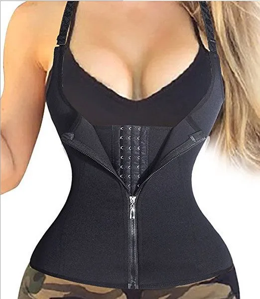 Znbbw Chloroprene Rubber 3-Layer Cloth Beauty Body Acceptance Court Corset Buckle Sweating Vest Body Shaping Suit