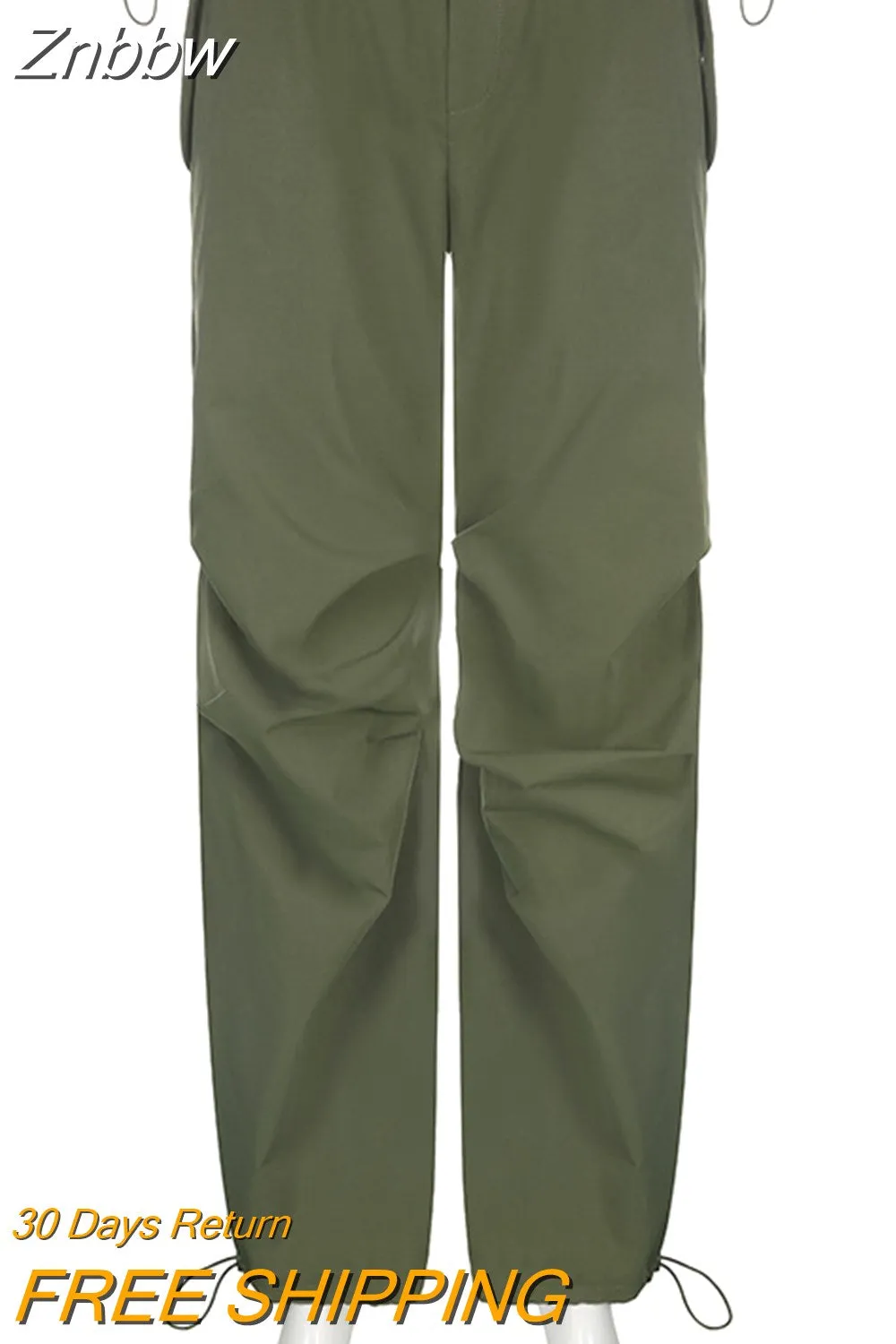 Znbbw Baggy Wide Leg Trousers Streetwear Joggers Solid Punk Chic Sweatpants Vintage Vintage Loose Low Waist Y2K Cargo Pants - Image 3