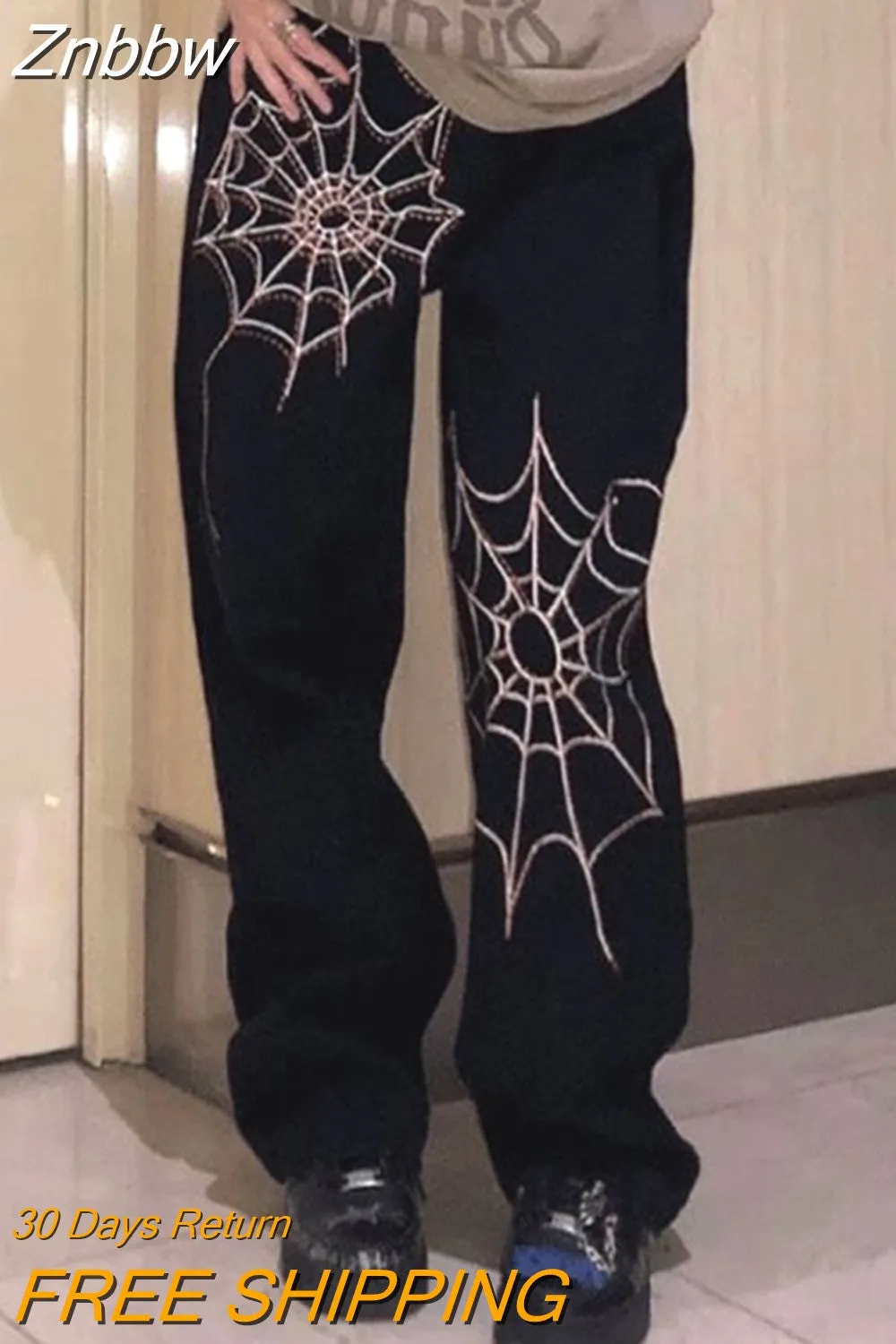 Znbbw Y2k Harajuku Men's Hoodie Halloween Hot Drill Spider Web Print Korean Sweatshirt Y2K Gothic Vintage Sweatshirt Men's Winter - Image 15