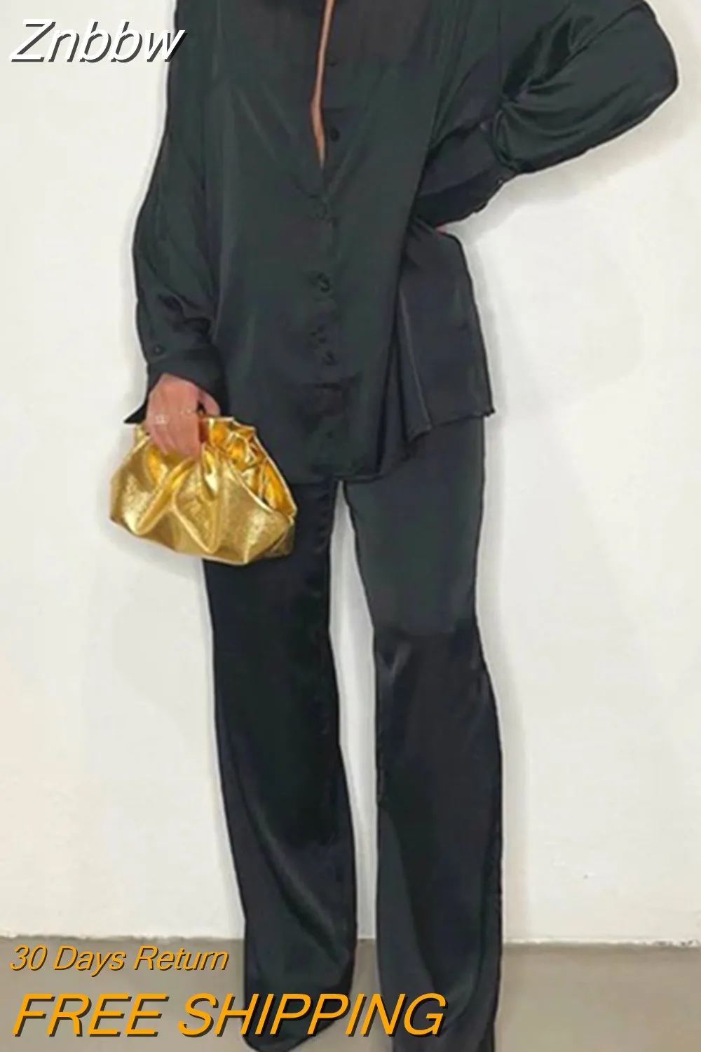 Znbbw Women Printed Long Sleeve Shirt 2 Piece Set Elegant Lapel Single-breasted Tops Suit 2023 Female Wide Leg Pants Outfits 914 - Image 8