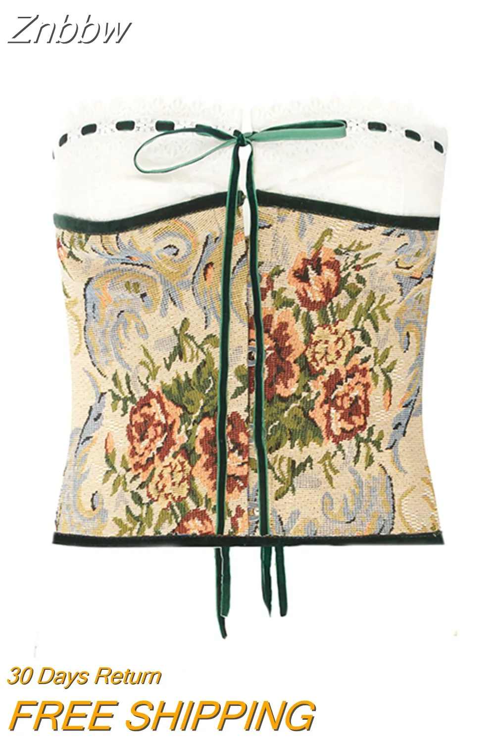 Znbbw Women Y2K Fairycore Tube Crop Vest Sleeveless Off Shoulder Bandage Buckle Lace Casual Street Party Spring Summer Tops - Image 5