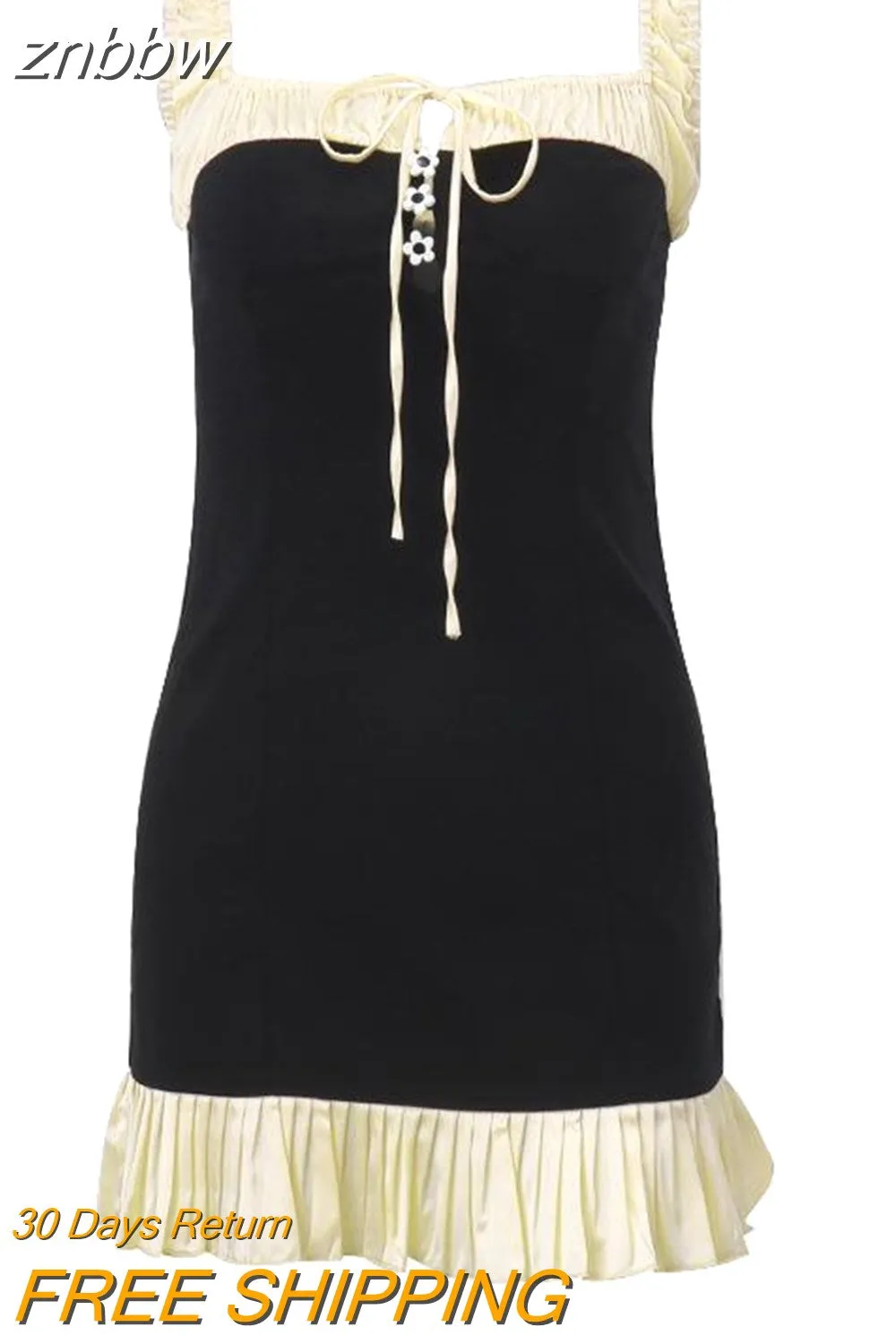 znbbw Women's Straps Slip Mini Dress Sexy Sleeveless Slim A-line Short Dresses Midnight Party Holiday Club Vestidos Elegant Trend - Image 2