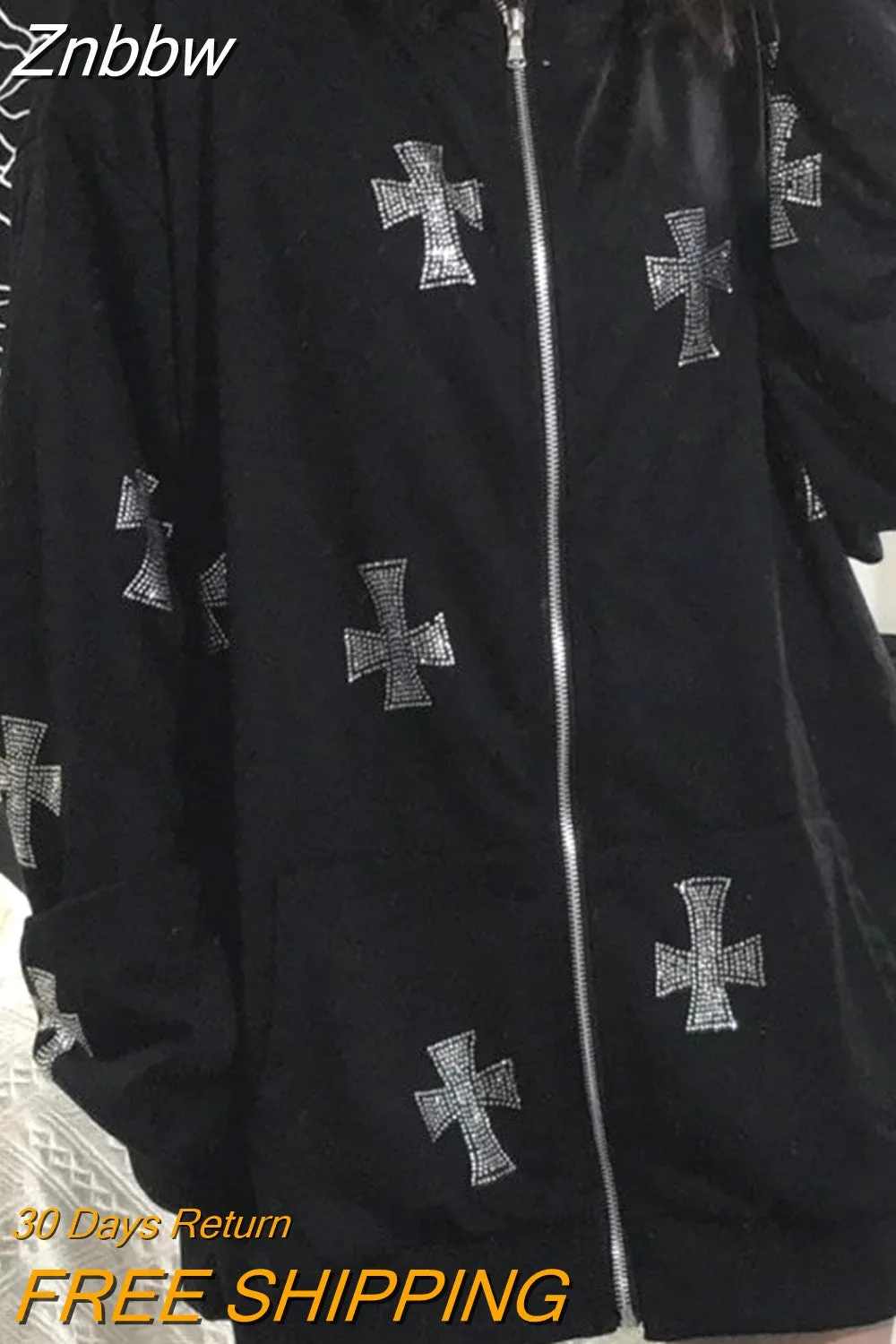 Znbbw rhinestone Harajuku Pants For Women Trouser Streetwear Woman Harem Pants Ins Retro Teens Straight Causal Pants Plus Size - Image 5