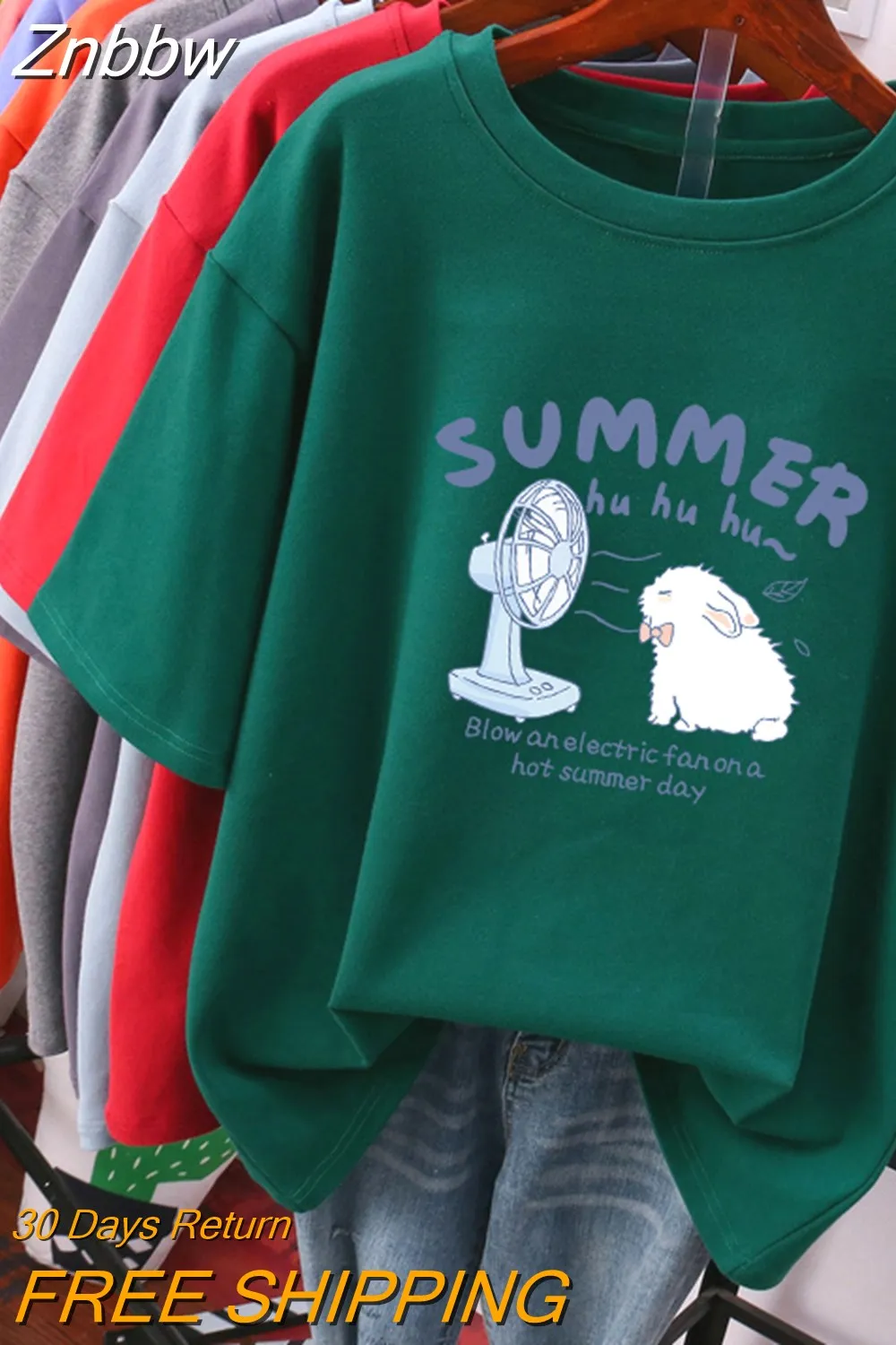 Znbbw 100% Cotton L-5XL T Shirt Plus Size Tshirt Short Sleeve Women Top Summer Cartoon Print Couple O Neck Oversized T Shirts - Image 8