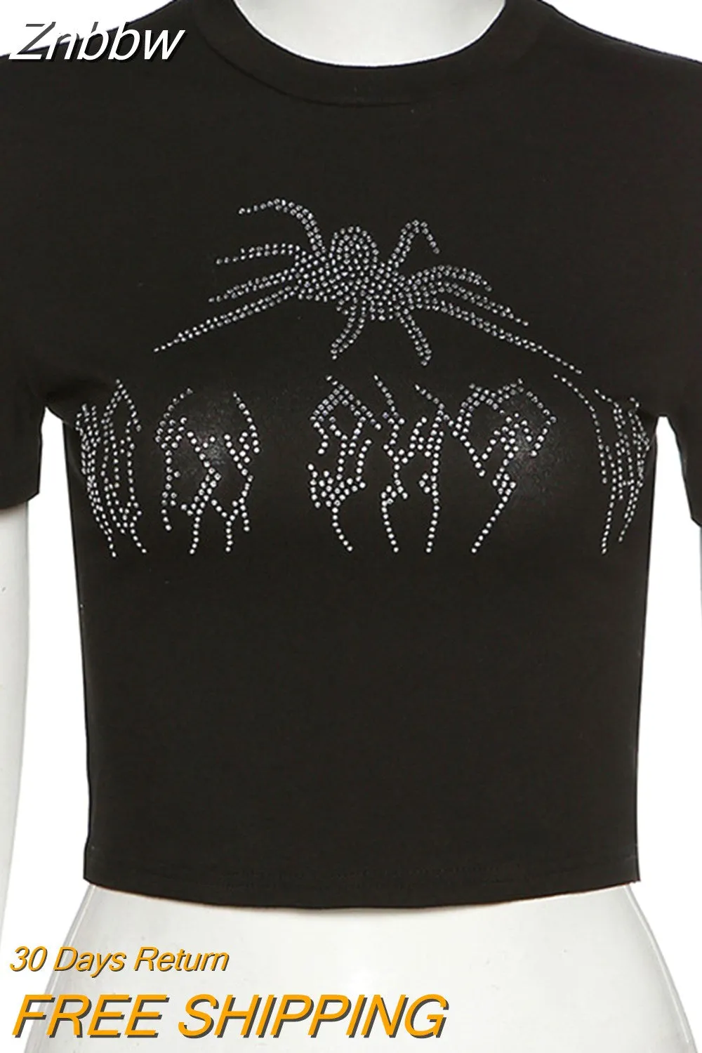 Znbbw Women Harajuku Open Back T-Shirt Long Sleeve Top Cropped Hollow Out Sexy Tshirt Bandage Backless Slim Bodycon Streetwear Knitted - Image 2