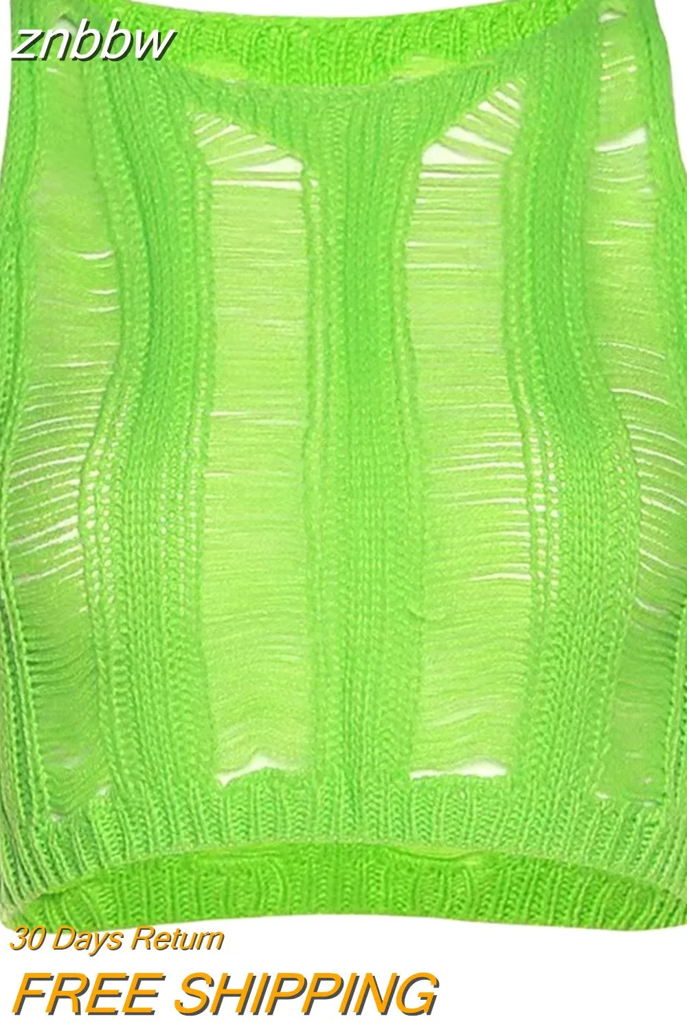 znbbw Sexy Hollow Out Knit Pant Outfits Women Summer Two Piece Sets Sleeveless Tank Tops + Long Pants See Through Beach Club - Image 2