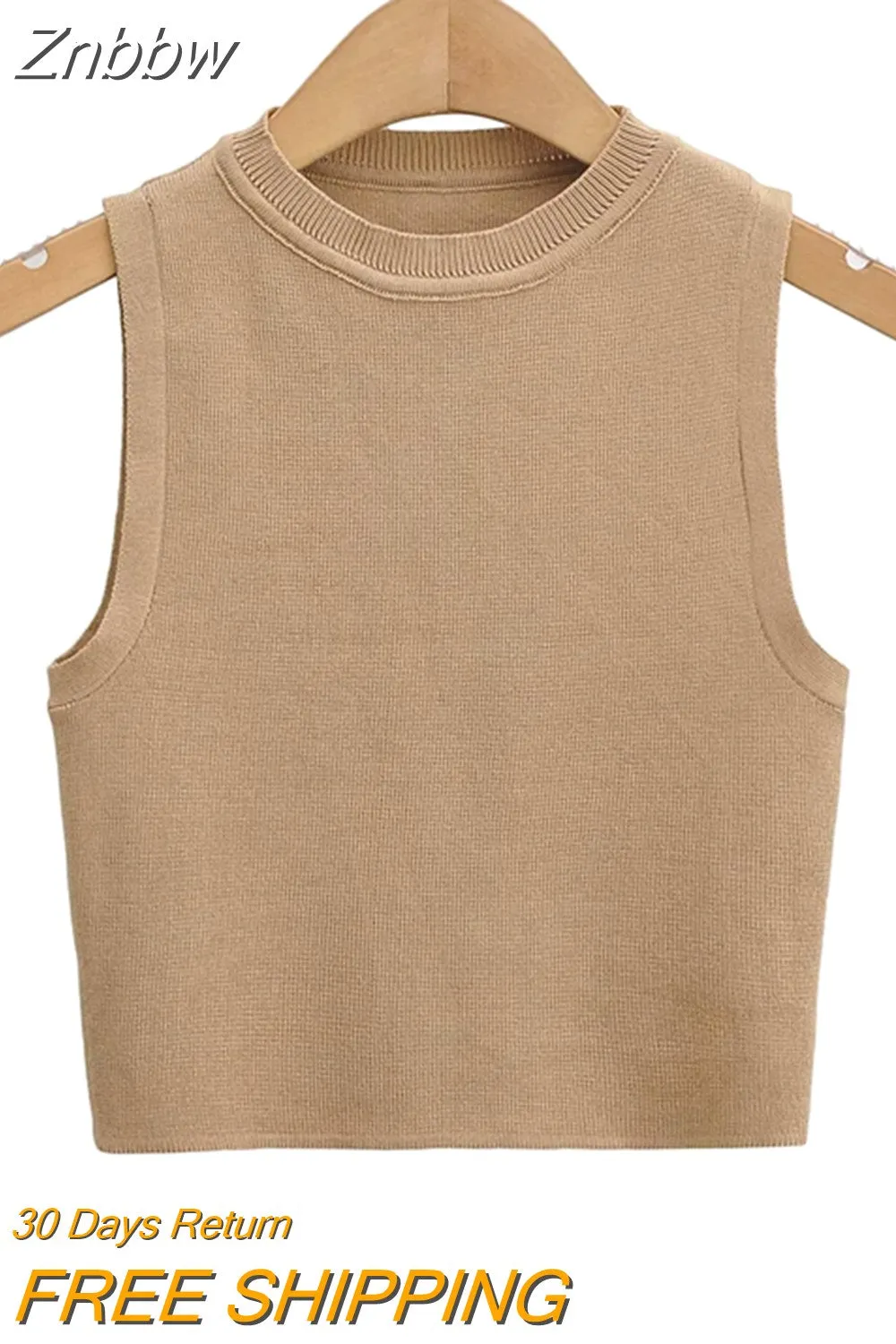 Znbbw Women Off Shoulder Tank Top Summer Knit Ribbed O Neck Sleeveless Skinny Vests 2023 Sexy Solid Basic Tops 202304 - Image 10