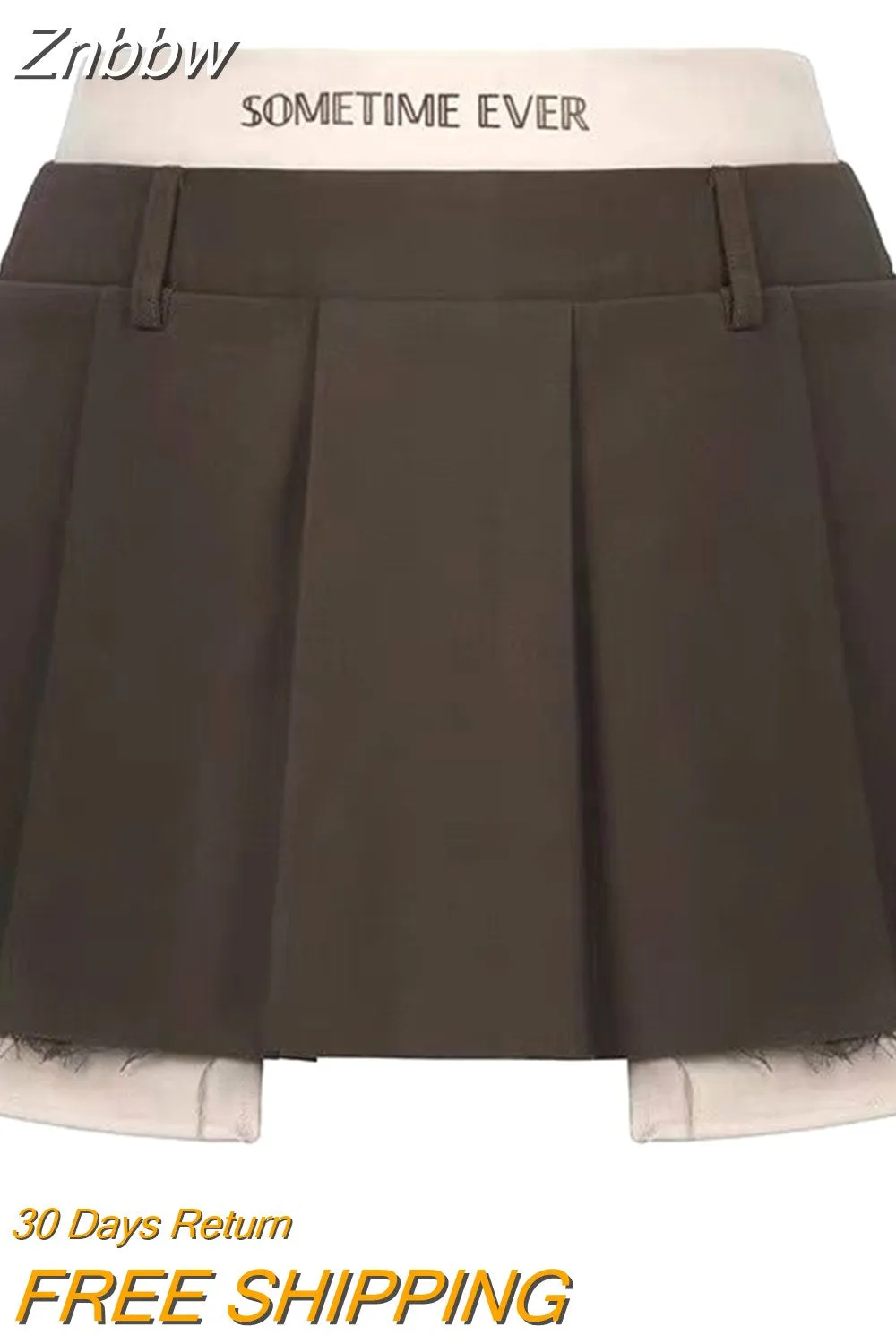 Znbbw Y2K Designer dark Fake two-piece women's skirt American letter jk street pleated skirt gothic vintage mini skirt Summer - Image 2